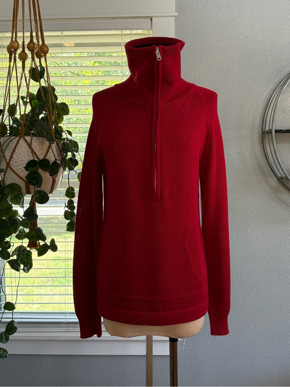 Lauren Ralph Lauren Jeans Funnel Neck Half Zip Knig Sweater Size Petite Medium